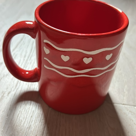 Waechtersbach red mug with hearts - Picture 2 of 5
